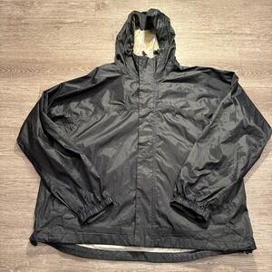 Rugged Exposure Jacket Men L Black Ripstop Nylon Waterproof Hiking Gorpcore Rain